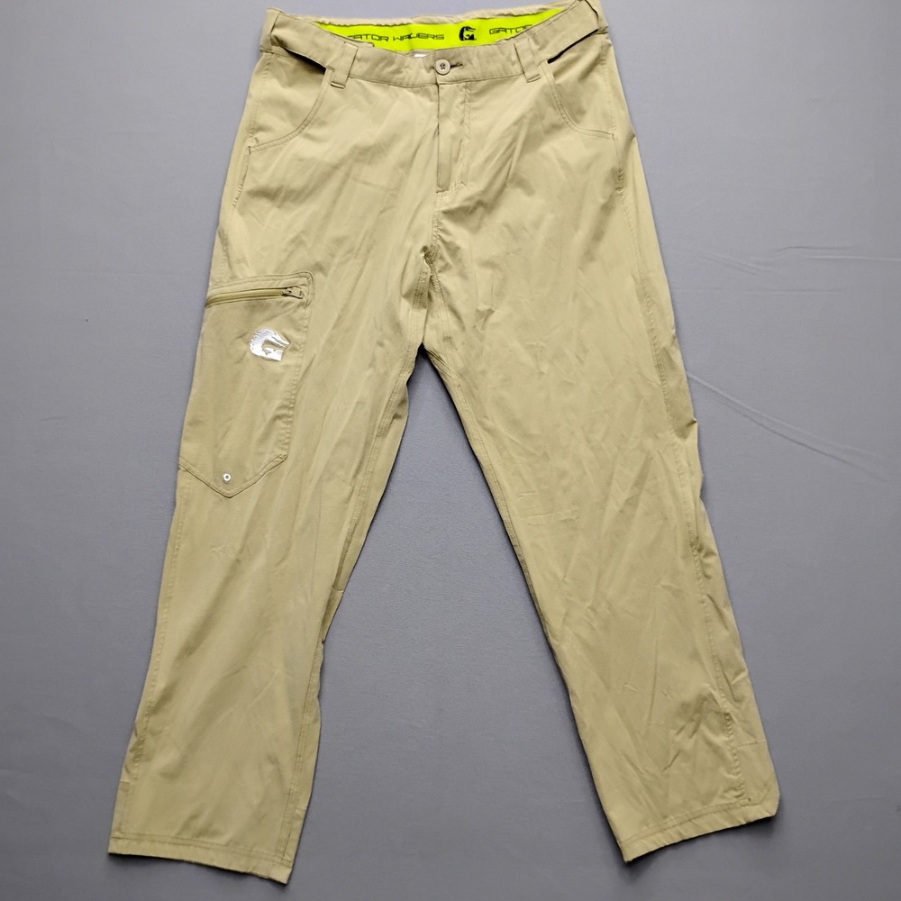Gator Waders Mens BRKLNE Series Performance Fishing Pants Tan Size L 34x28